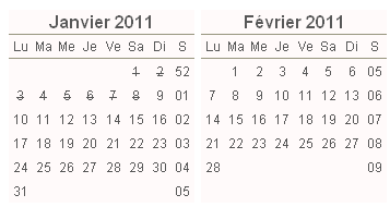 T�l�charger le mod�le de calendrier